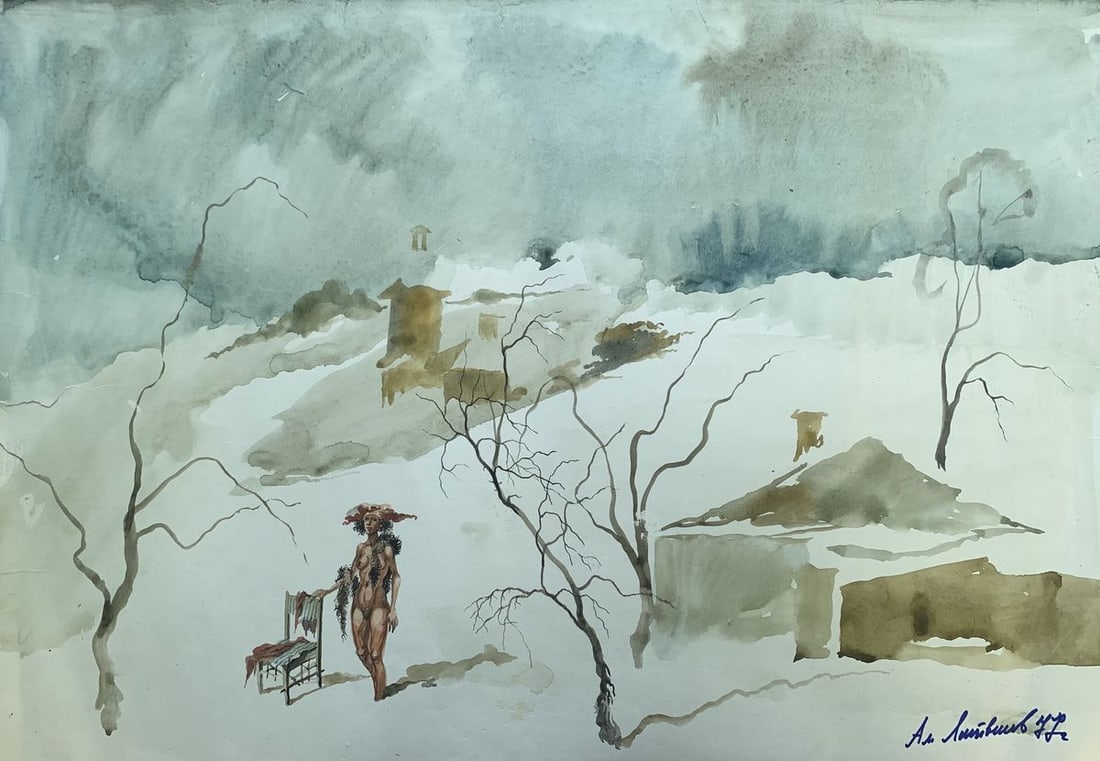 Watecolor painting Oasis Alexander Arkadievich Litvinov (1 of 7)