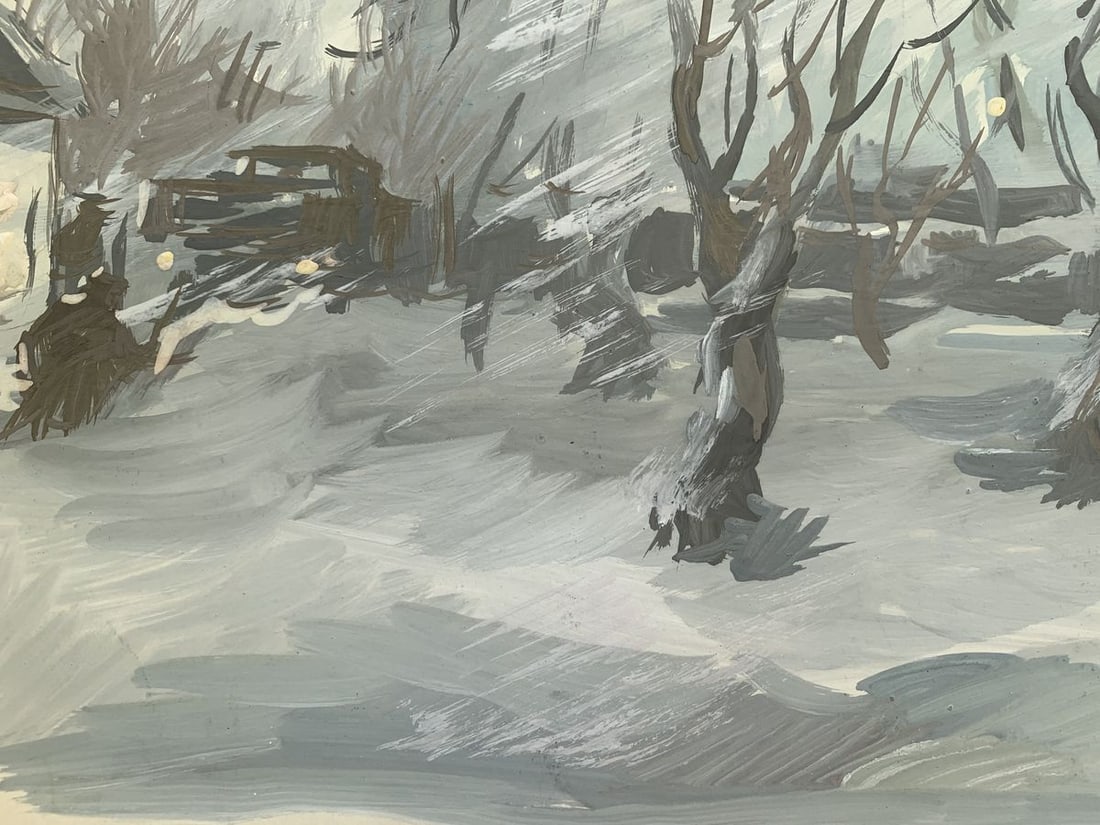 Watecolor painting Winter morning Alexander Arkadievich Litvinov - 3
