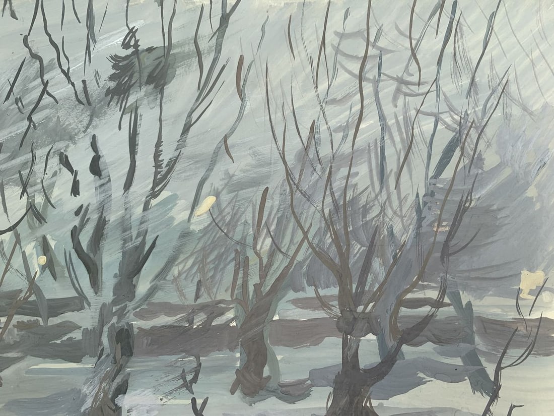Watecolor painting Winter morning Alexander Arkadievich Litvinov - 4