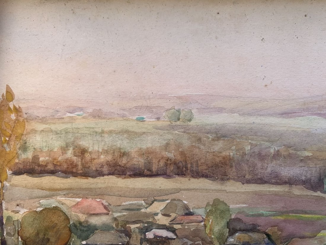 Watecolor painting Entrance to the village Ivan Kirillovych Tsyupka - 2