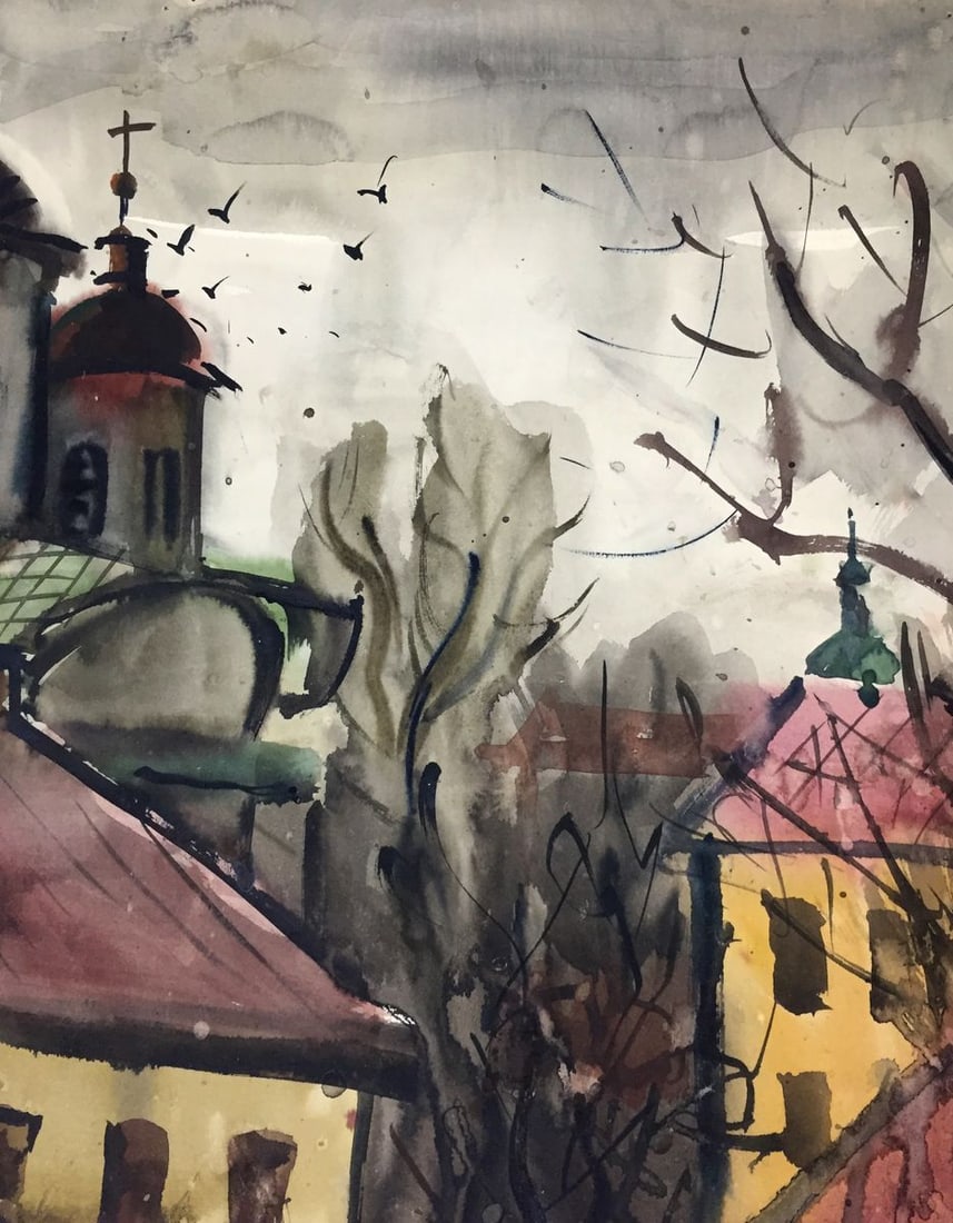 Watercolor painting Church Kryzhanivskyi Viktor Vladimirovich - 2