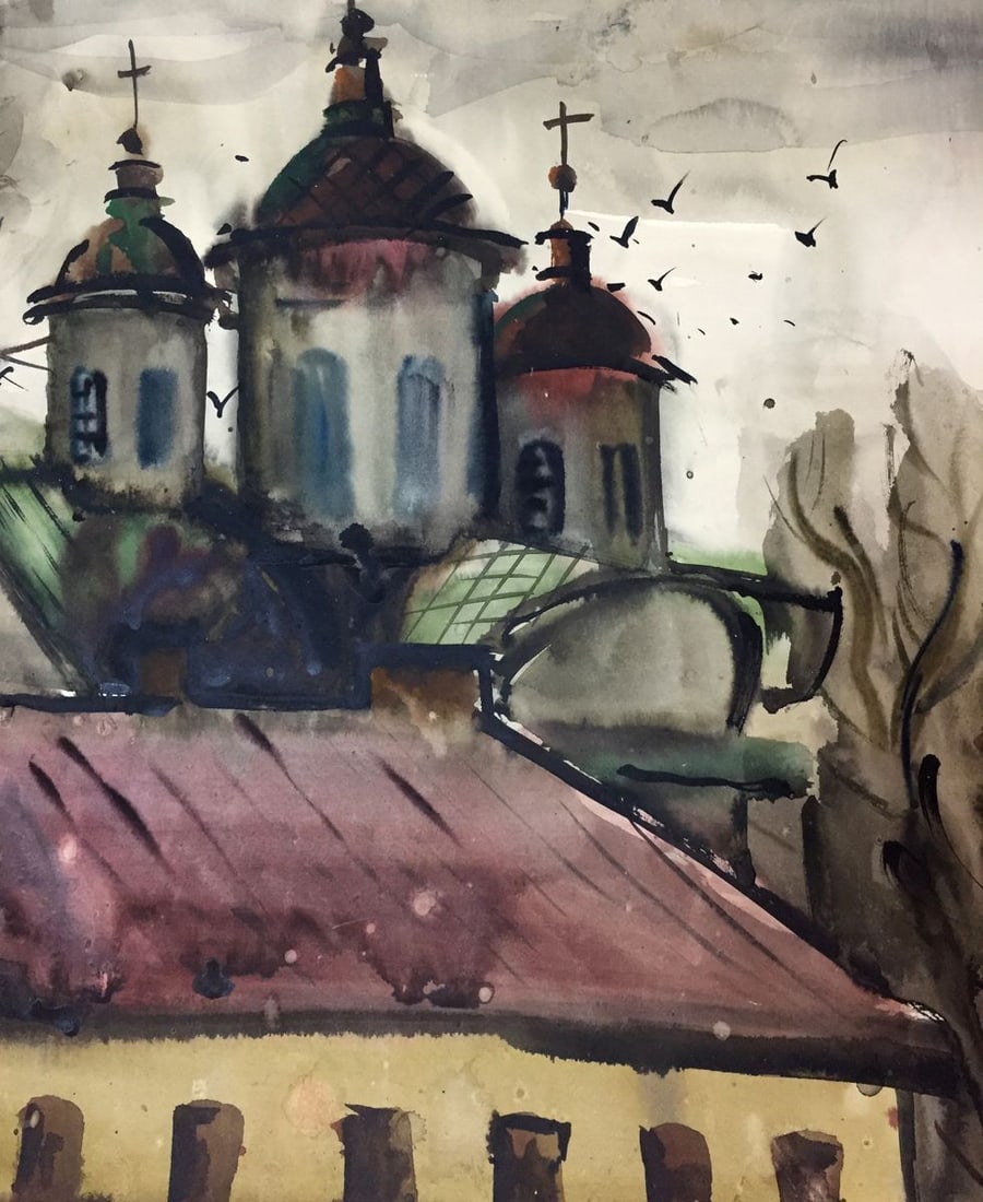 Watercolor painting Church Kryzhanivskyi Viktor Vladimirovich - 3