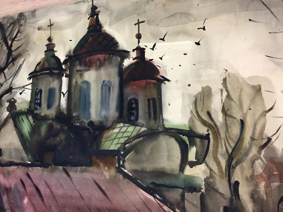 Watercolor painting Church Kryzhanivskyi Viktor Vladimirovich - 7