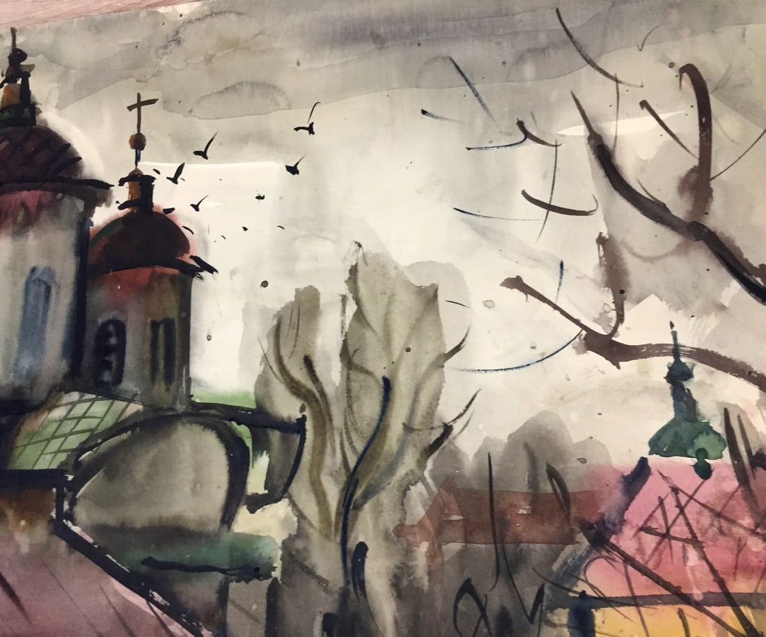 Watercolor painting Church Kryzhanivskyi Viktor Vladimirovich - 8