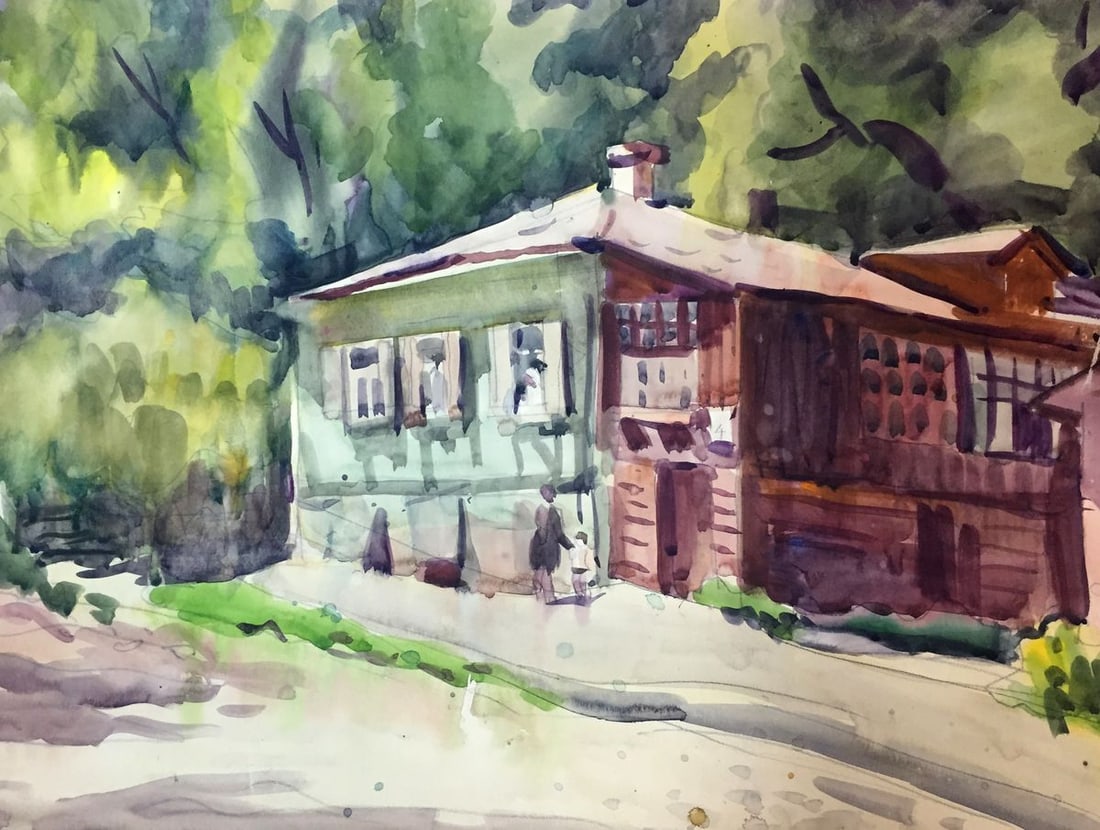 Watercolor painting Summer afternoon Kryzhanivskyi Viktor Vladimirovich: Title: Watercolor painting Summer afternoon Kryzhanivskyi Viktor Vladimirovich Description: NoBag 70 *** ABOUT THIS PAINTING *** * TITLE: "Summer afternoon" * ARTISTS: Kryzhanivskyi Viktor Vladimirovi