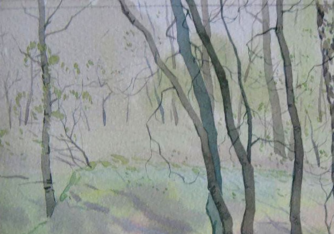Watercolor painting Forest sketch Kalebets Valery - 2