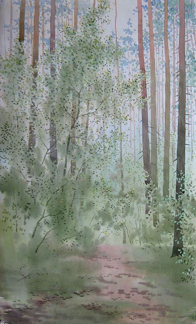 Watercolor painting May. Etude Kalebets Valery: Title: Watercolor painting May. Etude Kalebets Valery Description: NoSav 129 *** ABOUT THIS PAINTING *** * TITLE: "May. Etude" * ARTISTS: Kalebets Valery * SIZE: 31x49 cm/'12.20x19.29 inches' * MEDIUM