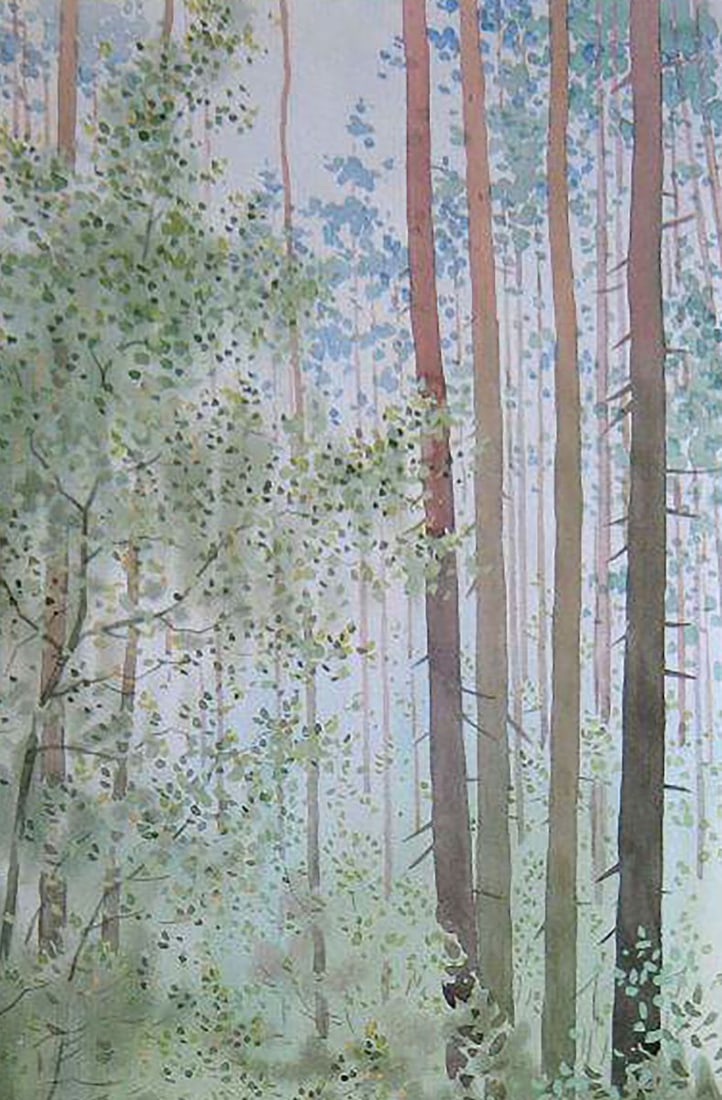 Watercolor painting May. Etude Kalebets Valery - 3