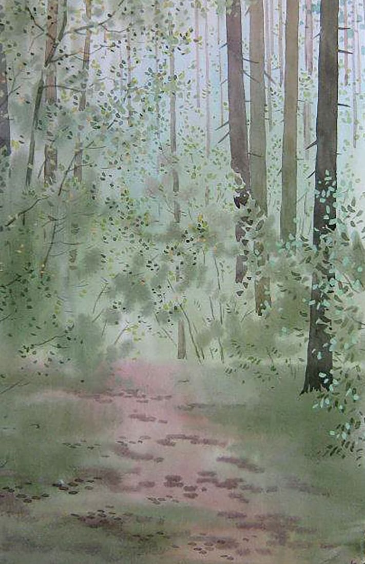 Watercolor painting May. Etude Kalebets Valery - 5