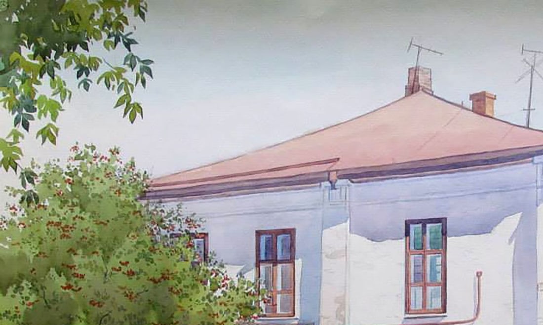 Watercolor painting House on Lermontovskaya Street Kalebets Valery - 2
