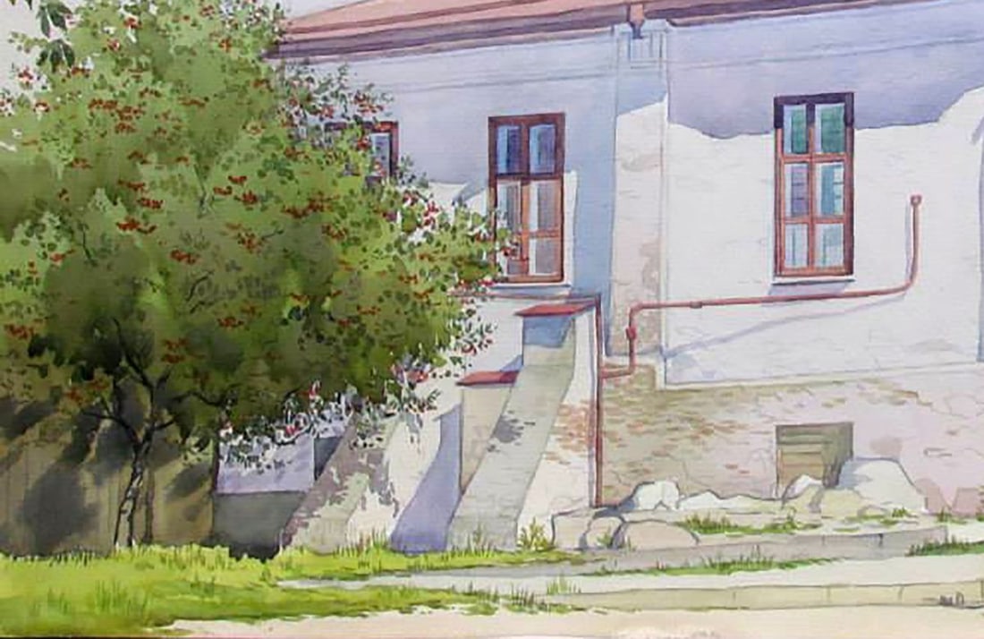 Watercolor painting House on Lermontovskaya Street Kalebets Valery - 3