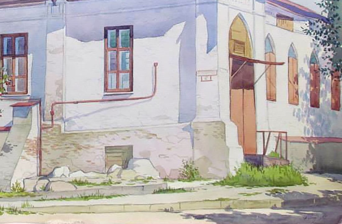 Watercolor painting House on Lermontovskaya Street Kalebets Valery - 4