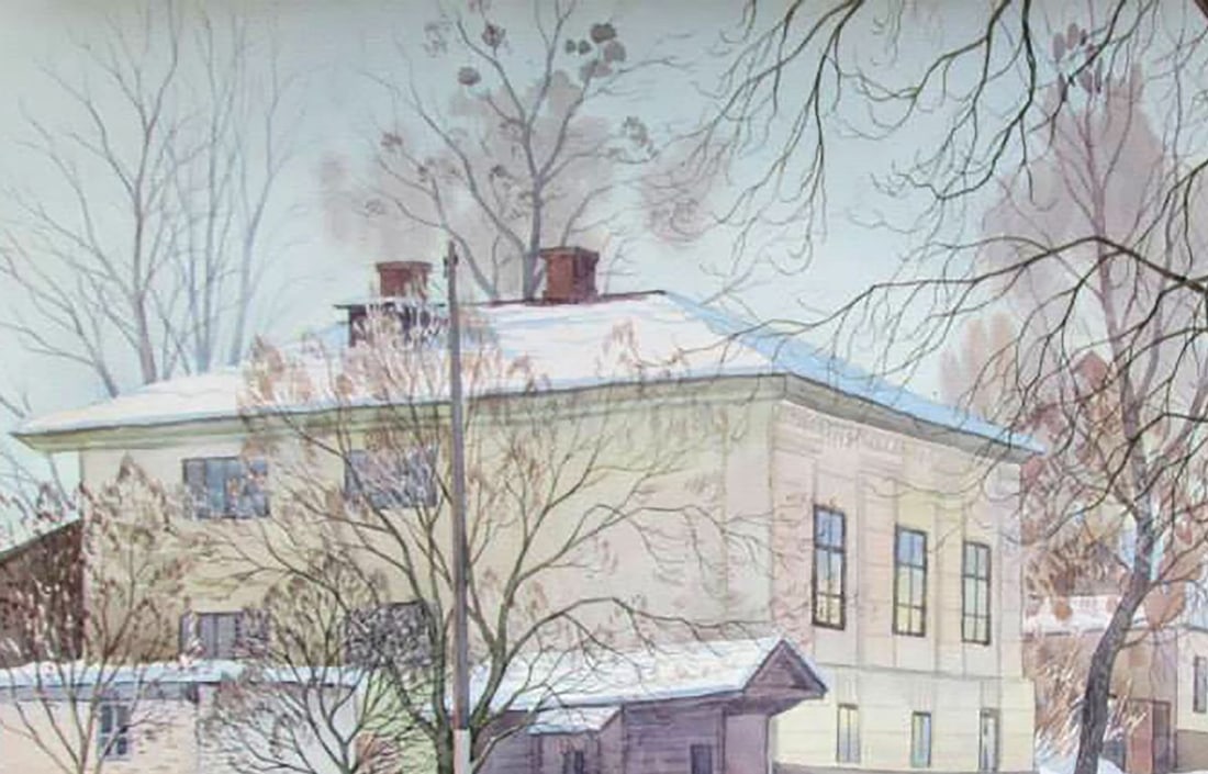 Watercolor painting Pushkinskaya street Street Kalebets Valery - 2