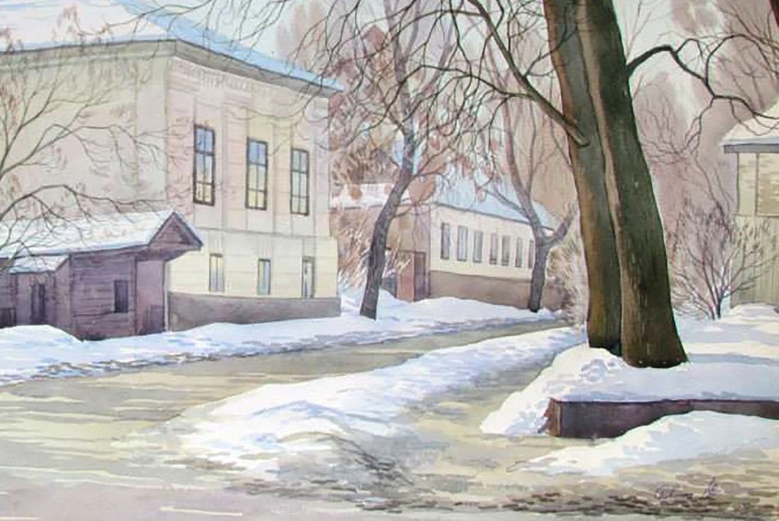 Watercolor painting Pushkinskaya street Street Kalebets Valery - 5