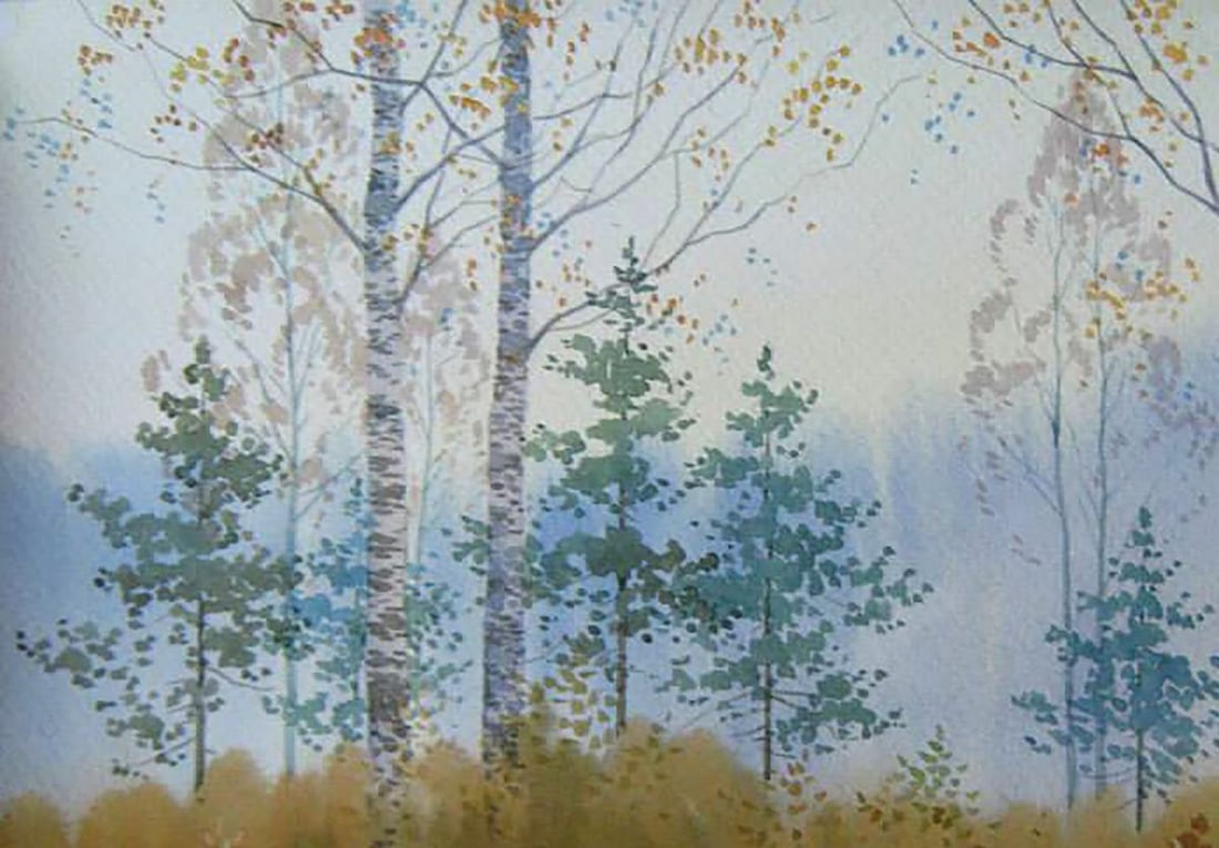Watercolor painting Twilight. Etude Kalebets Valery - 2