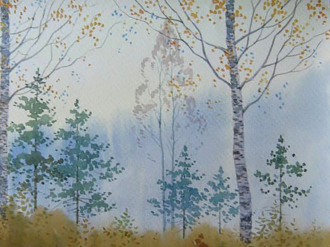Watercolor painting Twilight. Etude Kalebets Valery - 3