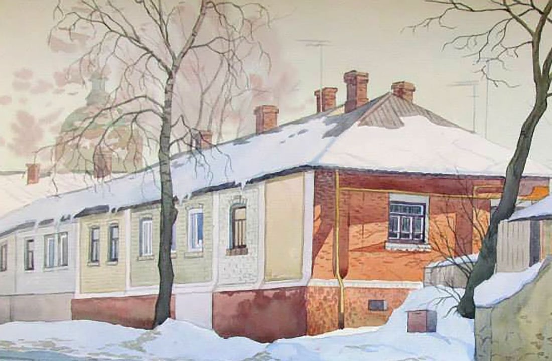 Watercolor painting Pushkinskaya street Street Kalebets Valery - 2