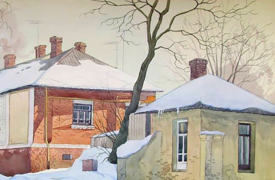 Watercolor painting Pushkinskaya street Street Kalebets Valery - 3