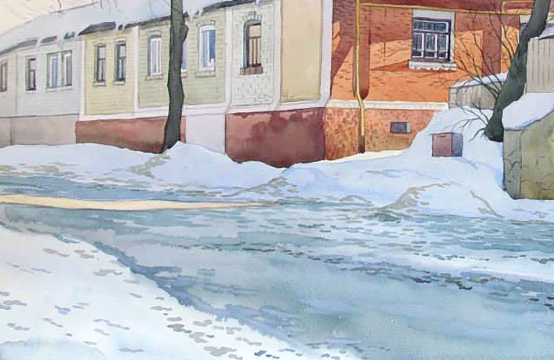 Watercolor painting Pushkinskaya street Street Kalebets Valery - 4