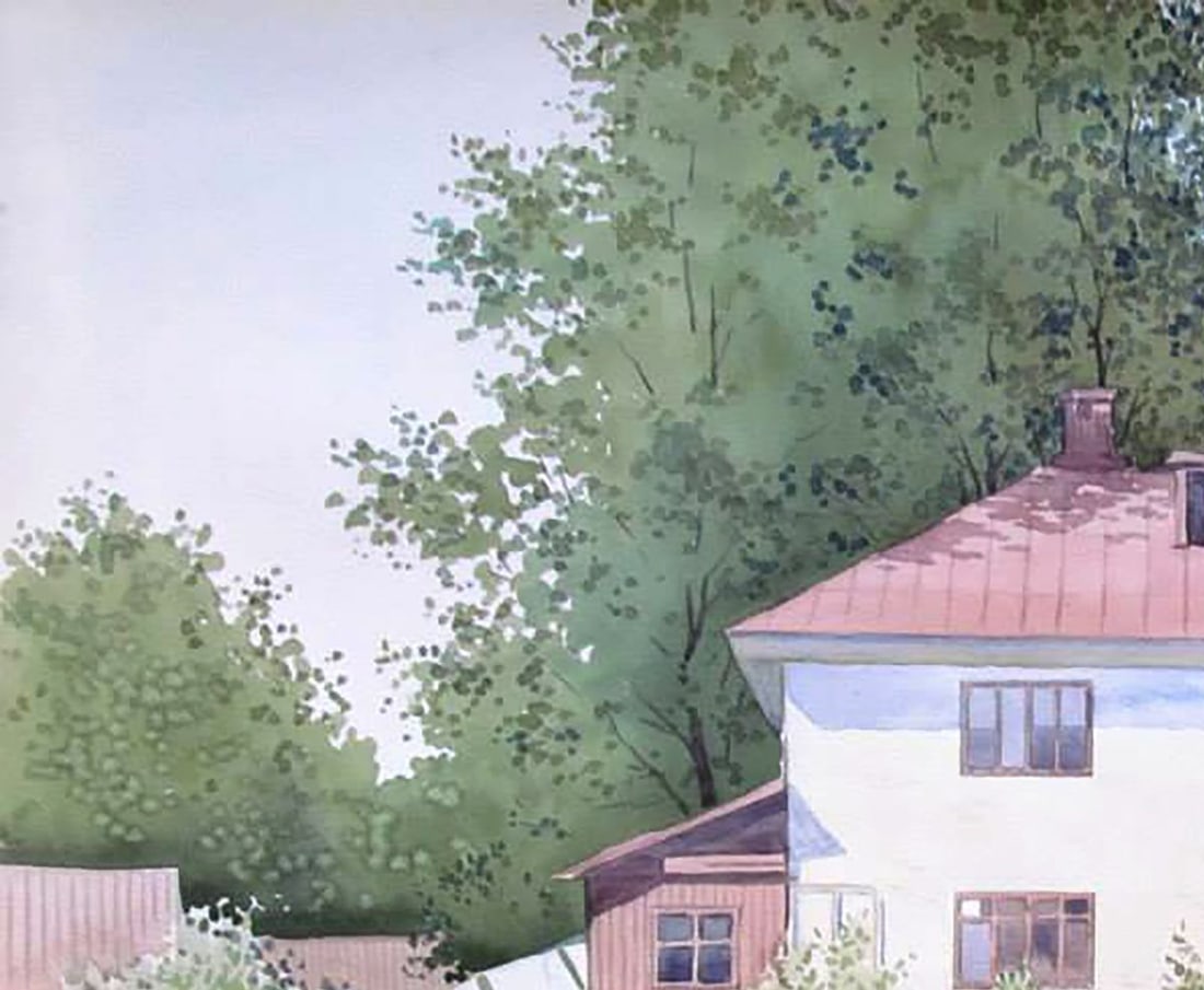 Watercolor painting Among the greenery Kalebets Valery - 2