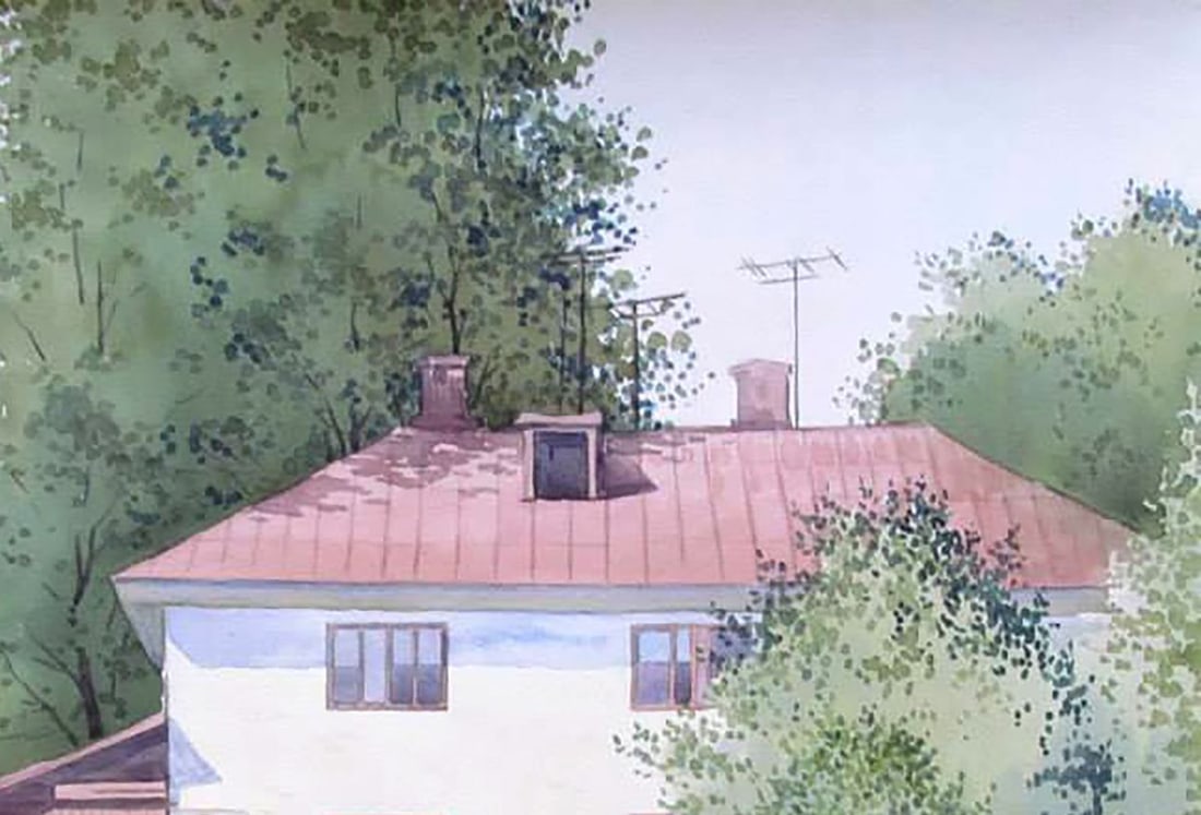 Watercolor painting Among the greenery Kalebets Valery - 3