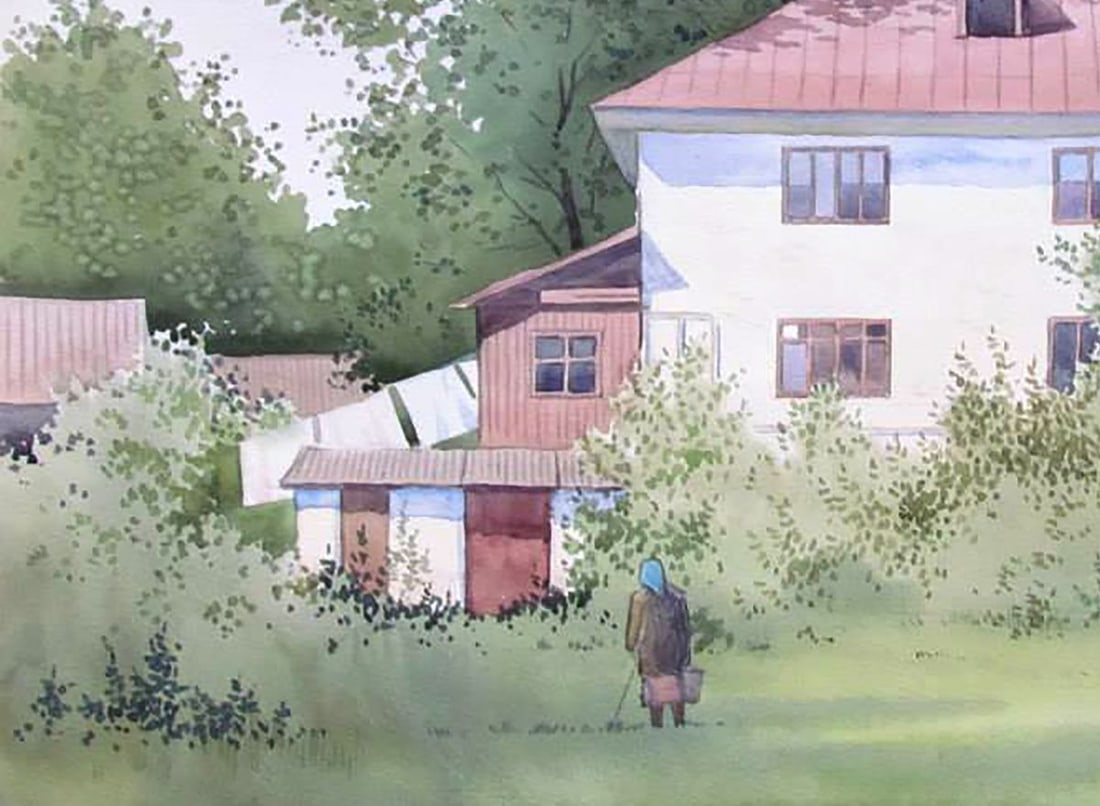 Watercolor painting Among the greenery Kalebets Valery - 4