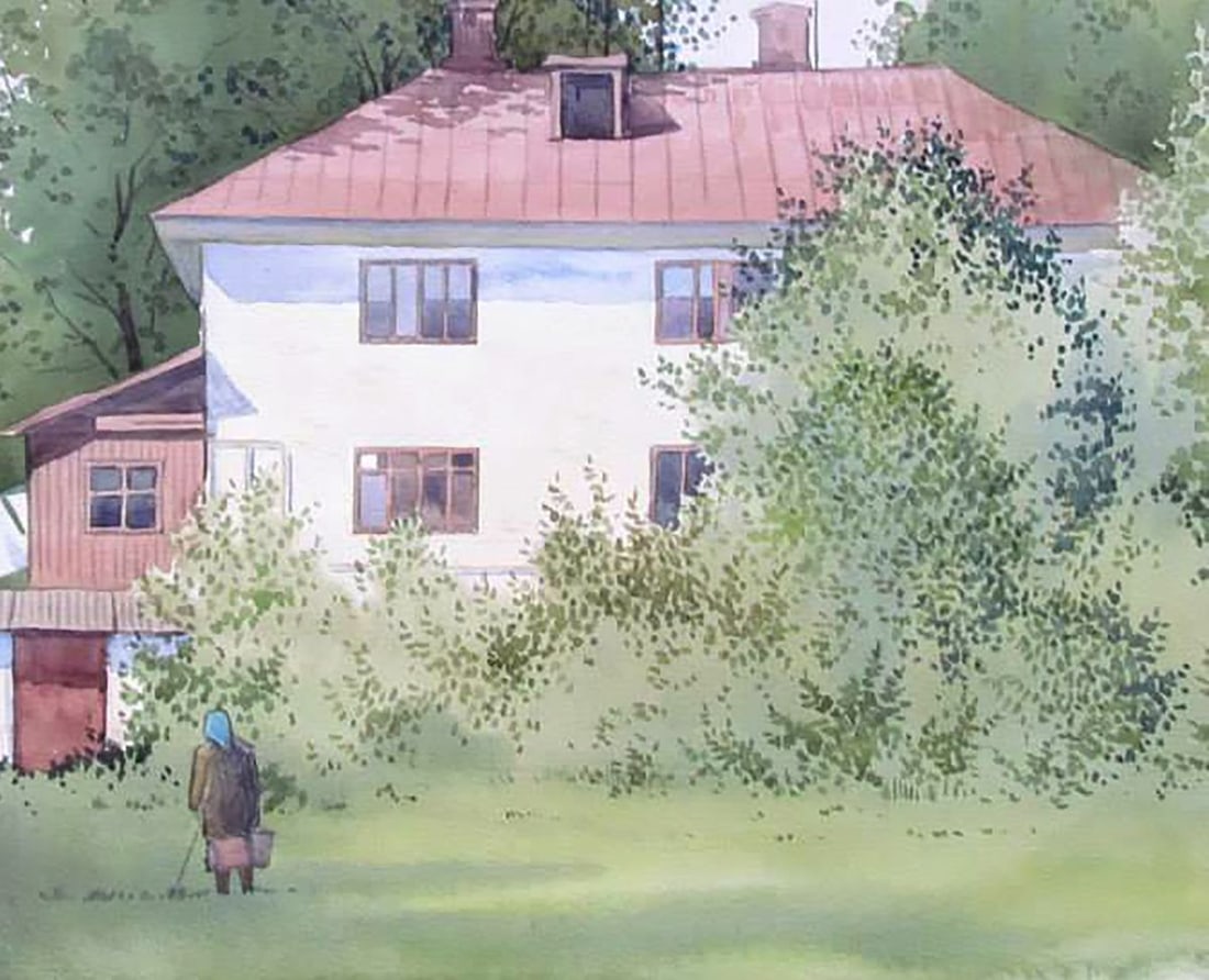 Watercolor painting Among the greenery Kalebets Valery - 5