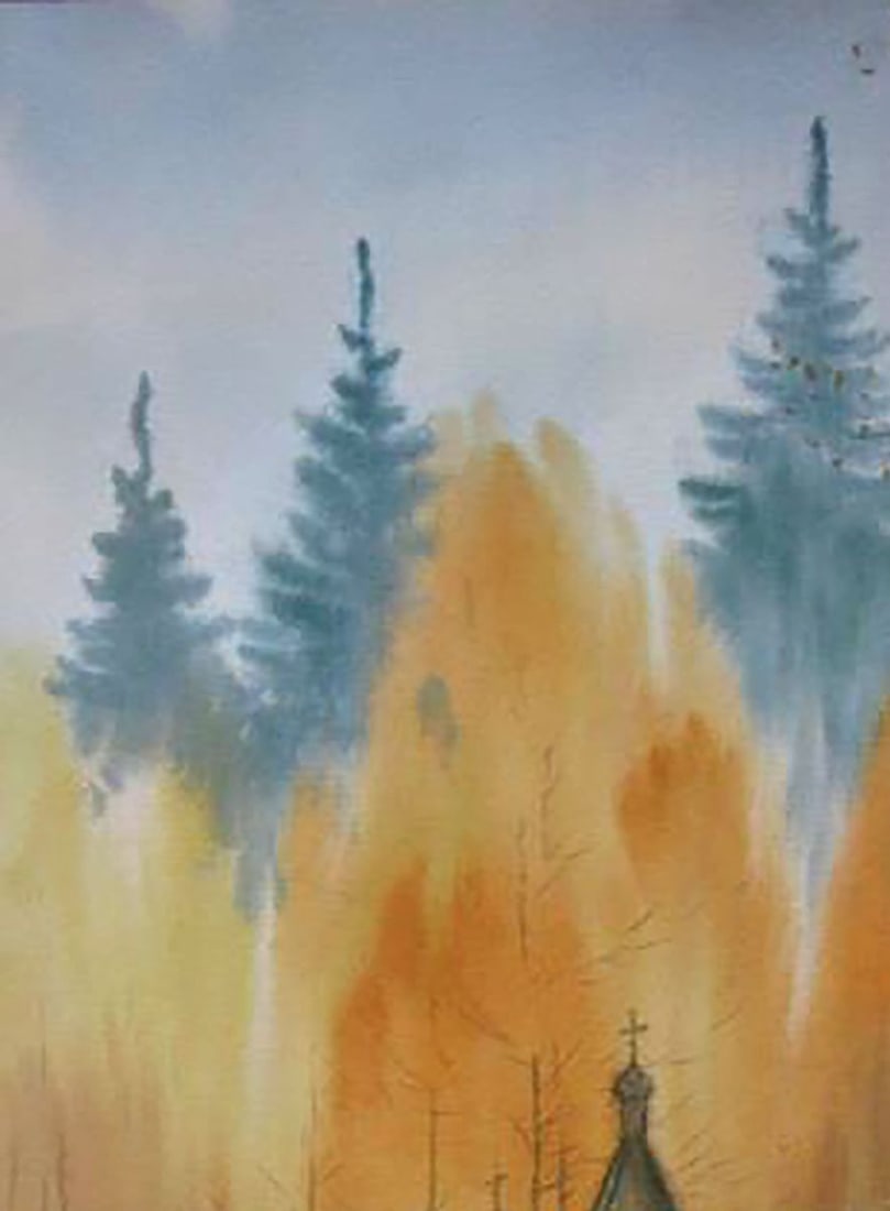 Watercolor painting Autumn in captivity Kalebets Valery - 2