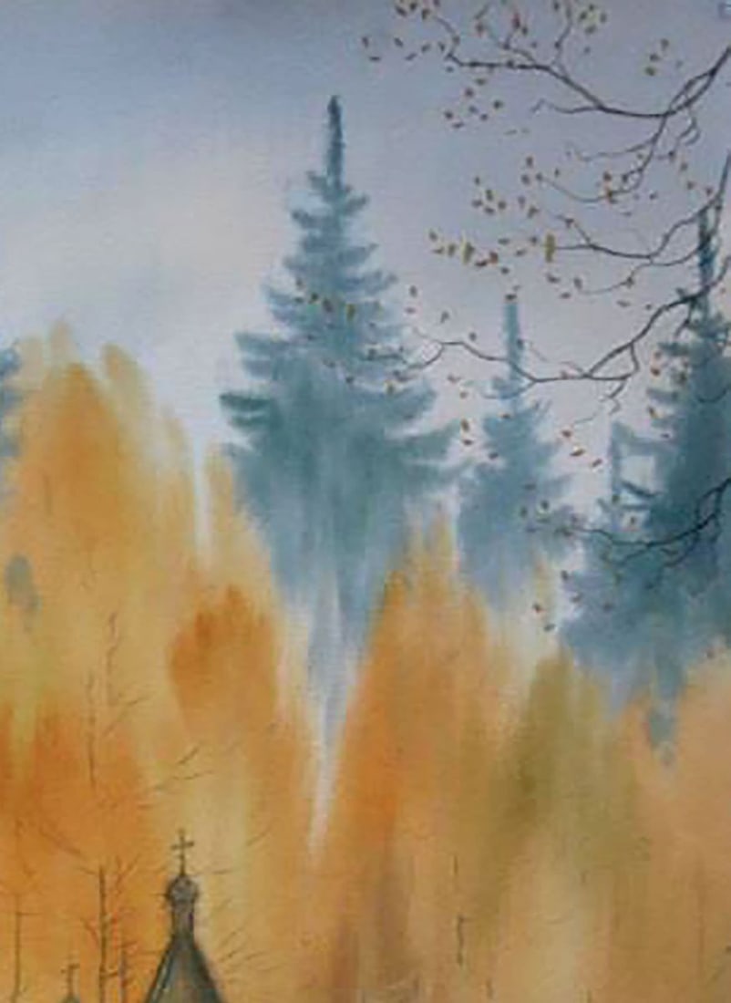 Watercolor painting Autumn in captivity Kalebets Valery - 3
