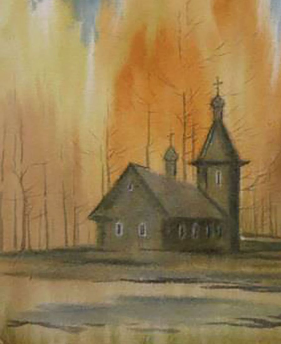 Watercolor painting Autumn in captivity Kalebets Valery - 4