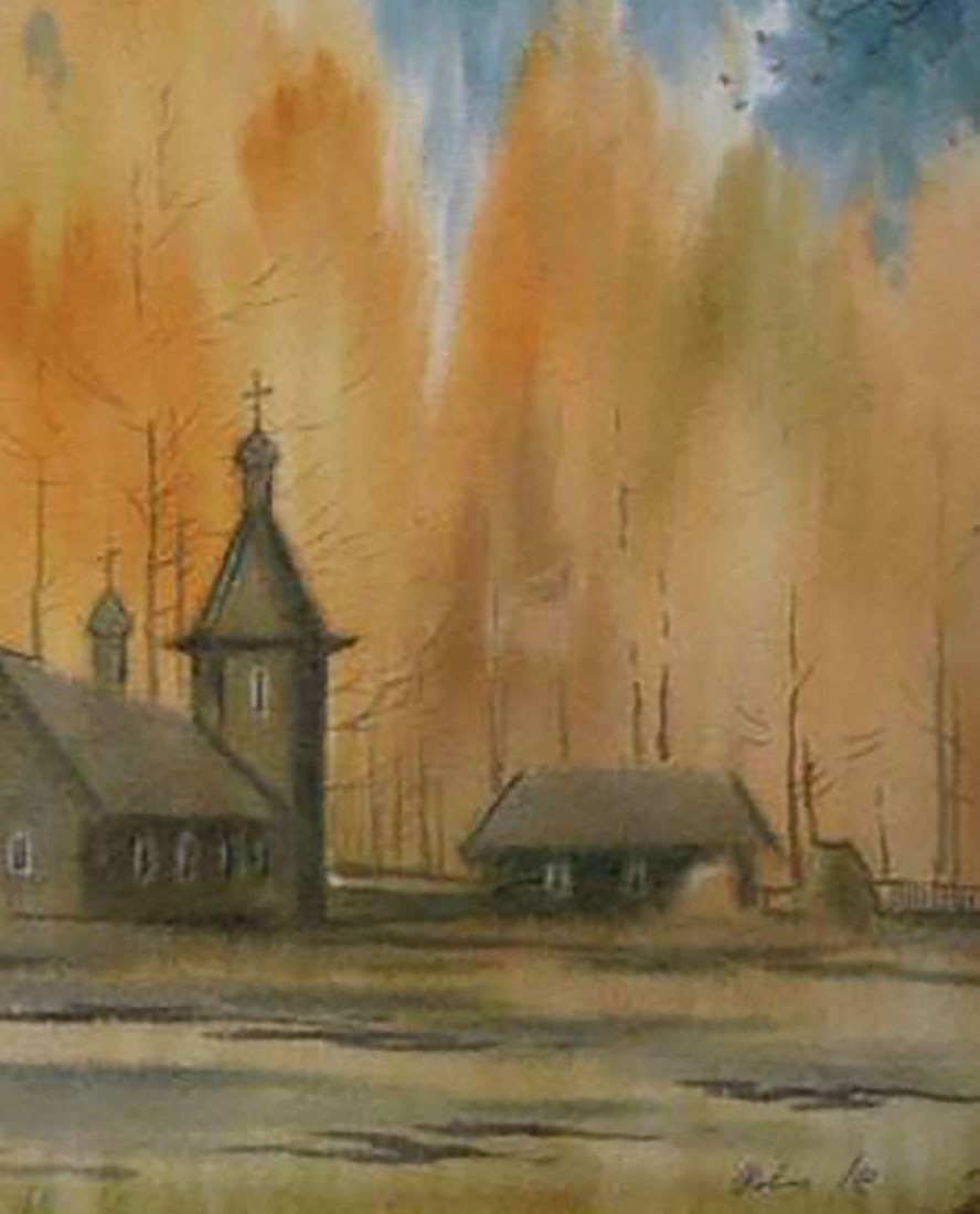Watercolor painting Autumn in captivity Kalebets Valery - 5