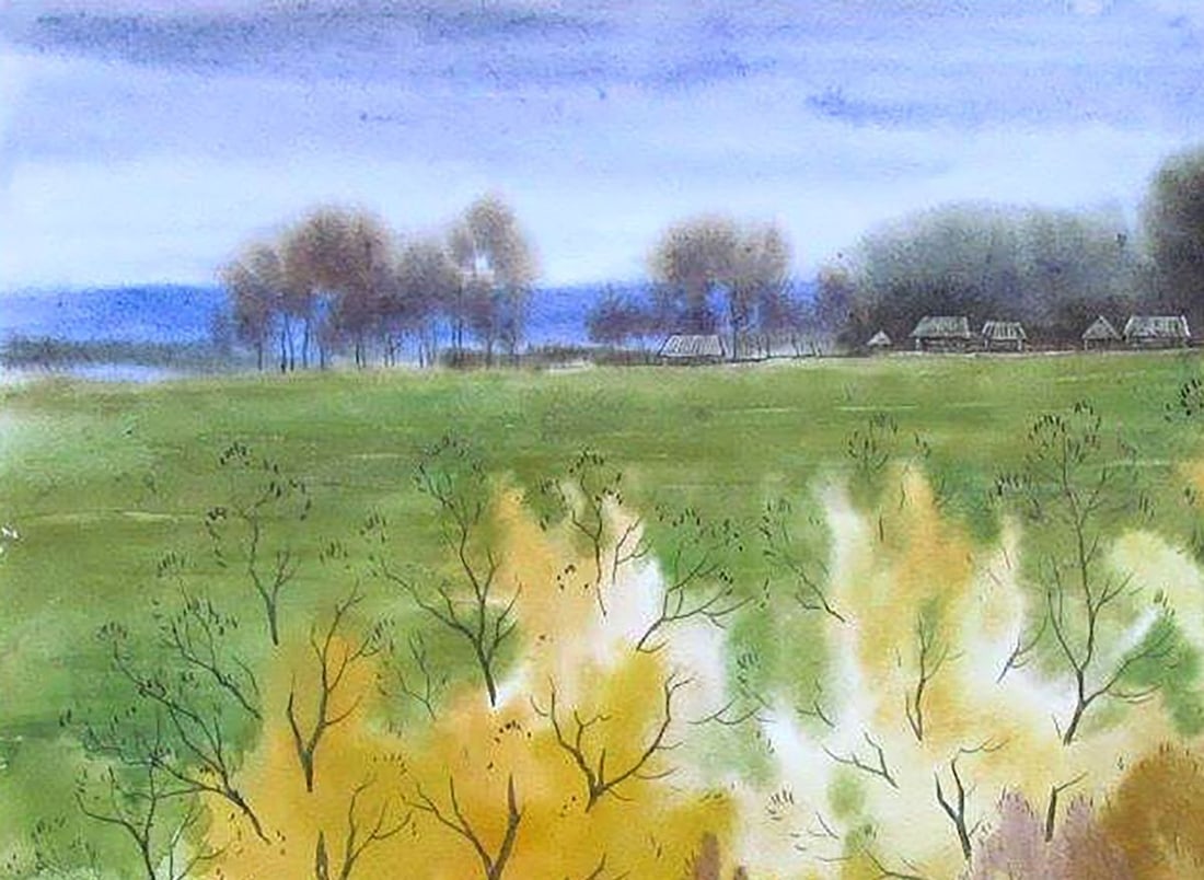 Watercolor painting October Kalebets Valery - 2