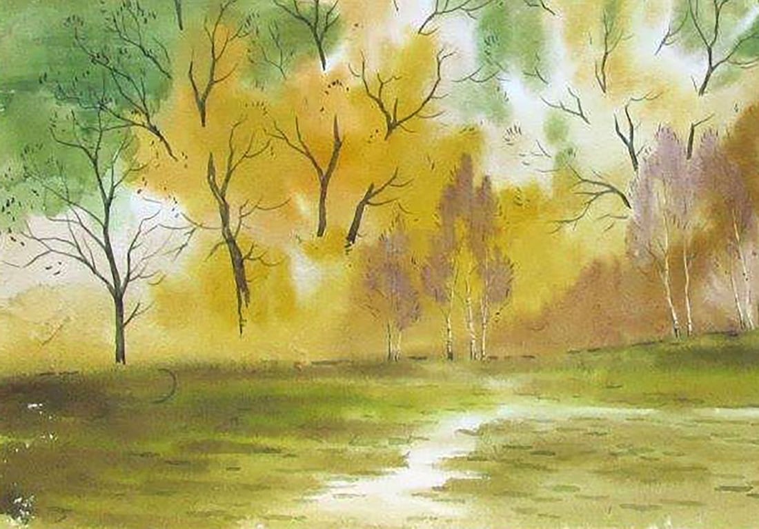 Watercolor painting October Kalebets Valery - 4