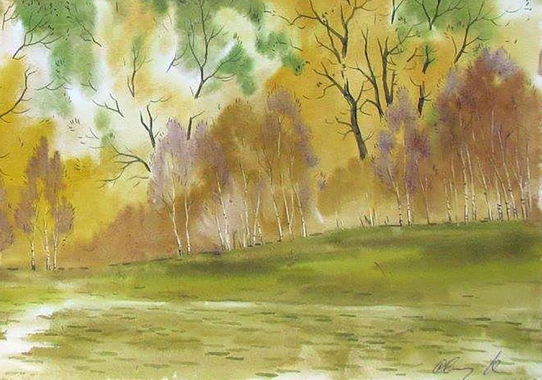 Watercolor painting October Kalebets Valery - 5