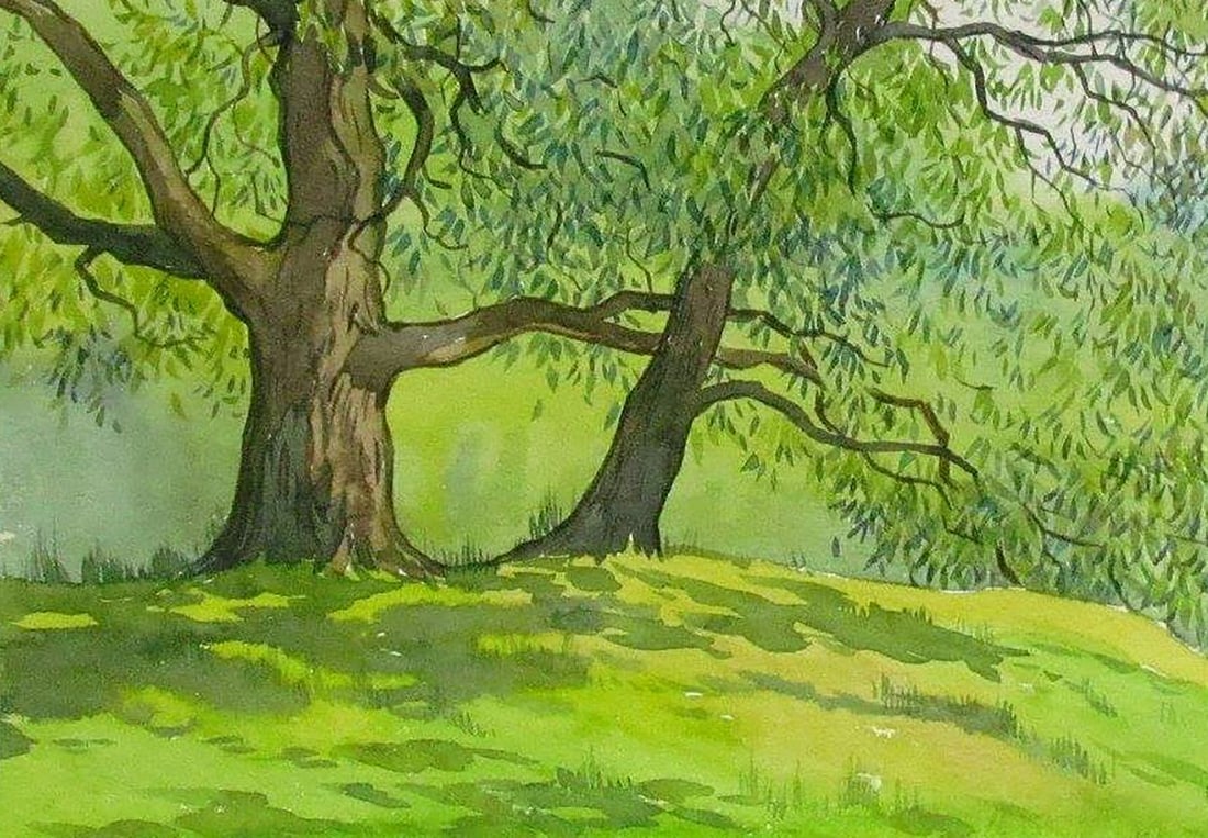 Watercolor painting In the summer forest Kalebets Valery - 4