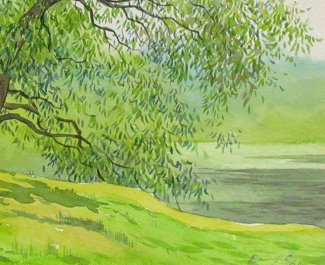 Watercolor painting In the summer forest Kalebets Valery - 5