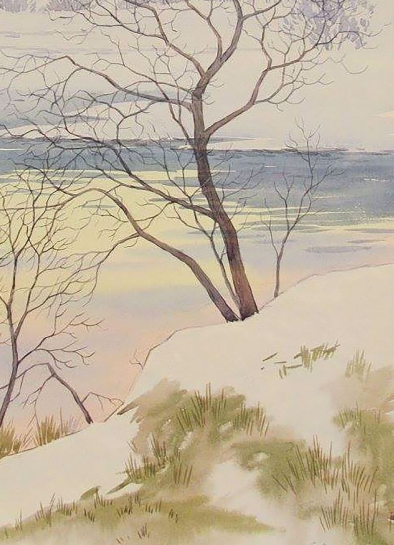 Watercolor painting February evening Kalebets Valery - 5