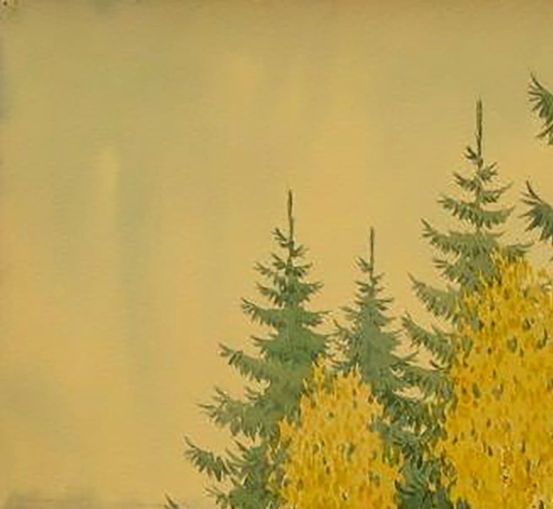 Watercolor painting Autumn sketch Kalebets Valery - 2