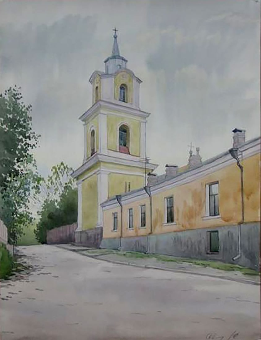 Watercolor painting Cloudy July Kalebets Valery: Title: Watercolor painting Cloudy July Kalebets Valery Description: NoSav 154 *** ABOUT THIS PAINTING *** * TITLE: "Cloudy July" * ARTISTS: Kalebets Valery * SIZE: 40x30 cm/'15.74x11.81 inches' *