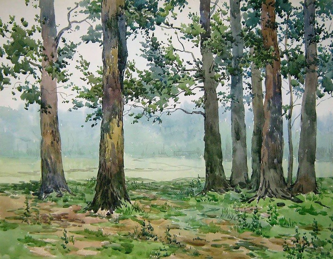 Watercolor painting Cloudy morning Kalebets Valery: Title: Watercolor painting Cloudy morning Kalebets Valery Description: NoSav 158 *** ABOUT THIS PAINTING *** * TITLE: "Cloudy morning" * ARTISTS: Kalebets Valery * SIZE: 49x63 cm/'19.29x24.80 inches' 