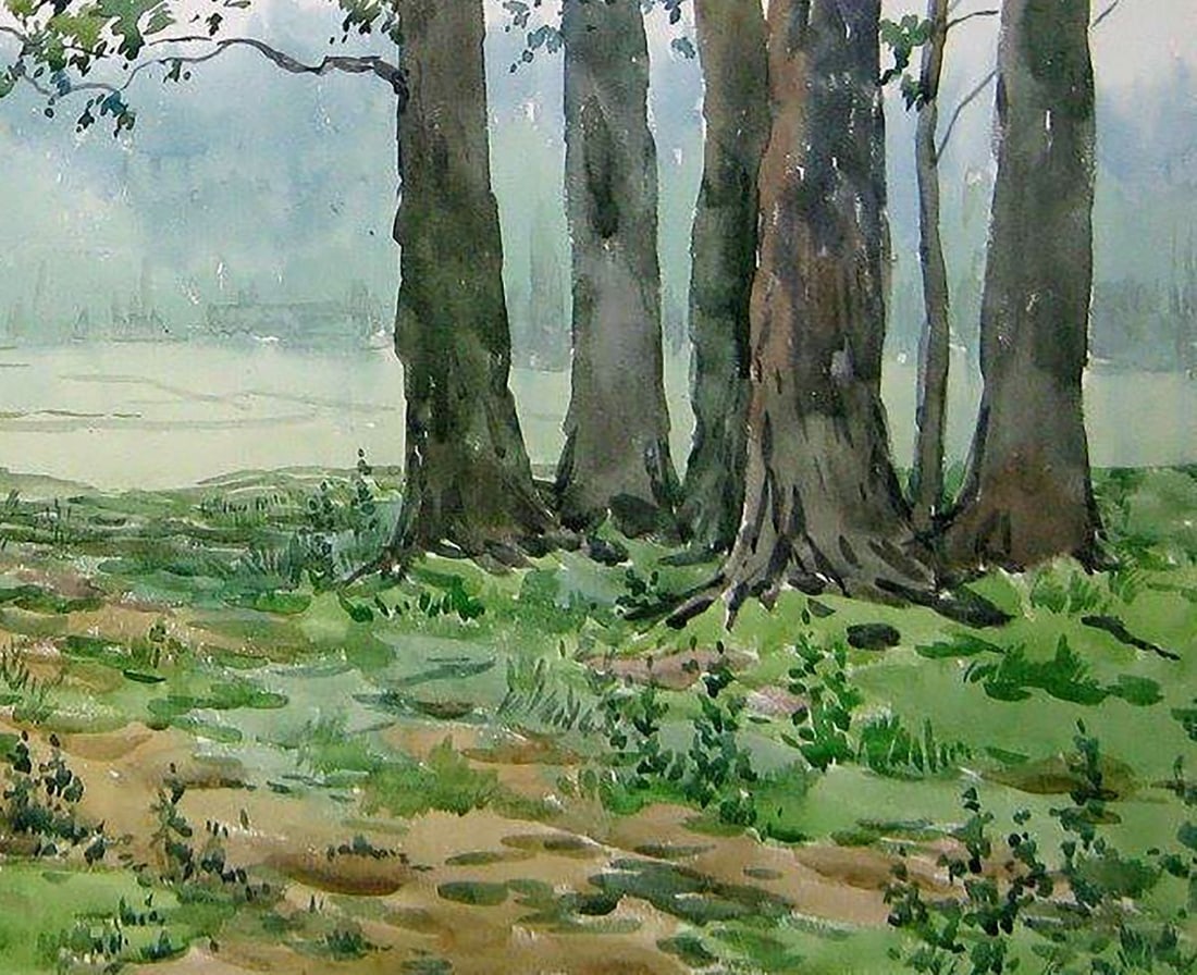 Watercolor painting Cloudy morning Kalebets Valery - 5