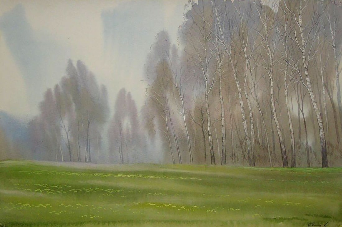 Watercolor painting April sketch Kalebets Valery (1 of 5)