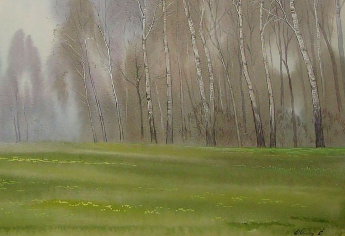 Watercolor painting April sketch Kalebets Valery - 5