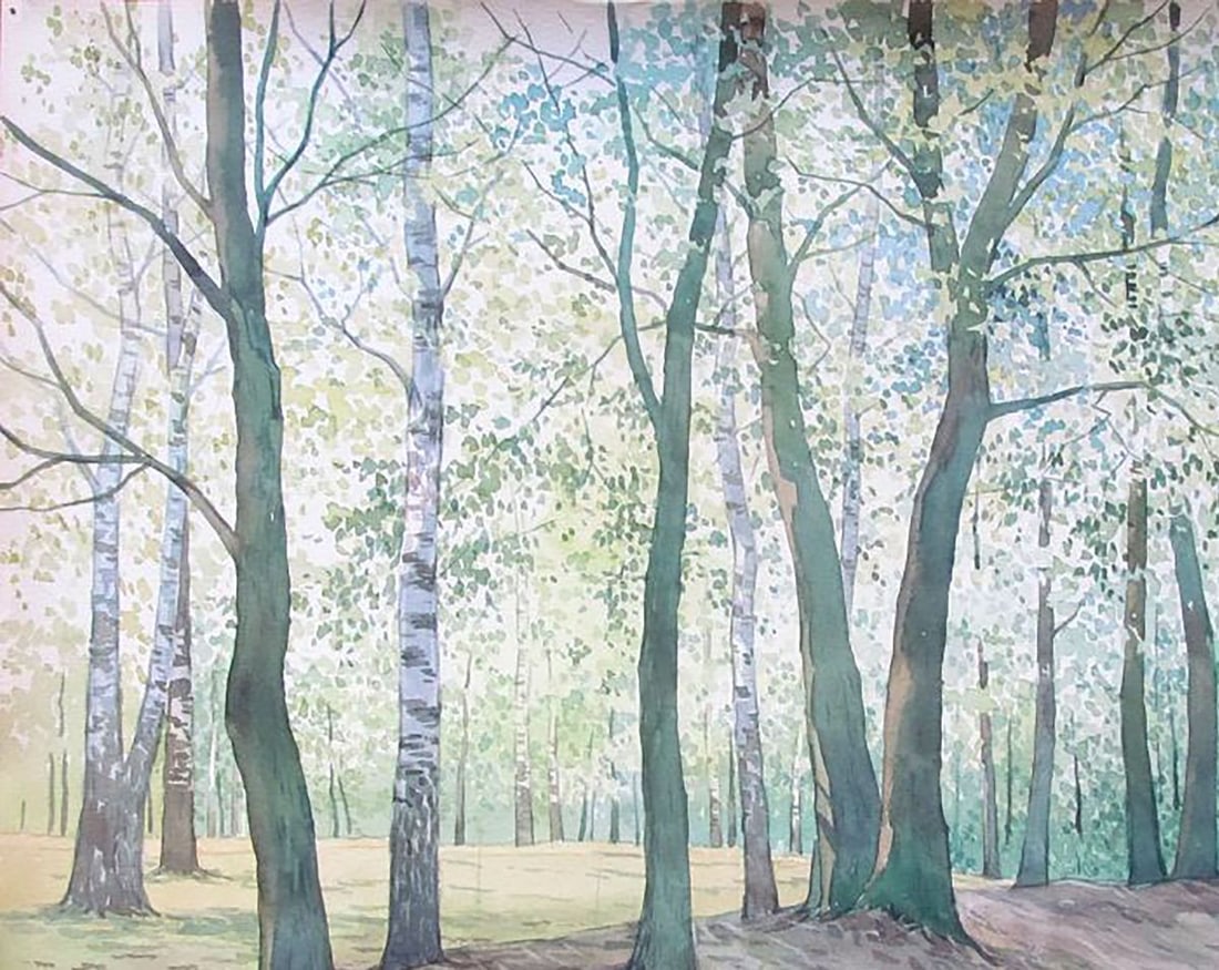 Watercolor painting April sketch Kalebets Valery - 2