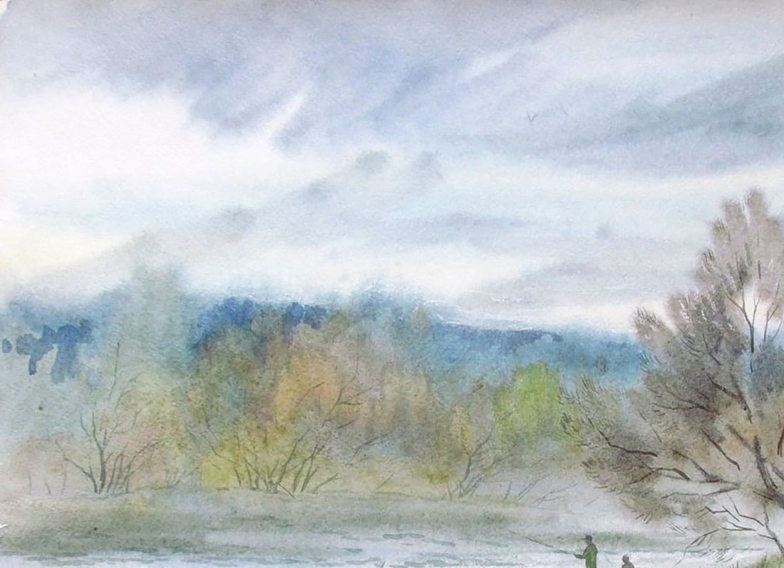 Watercolor painting It's a nasty day Kalebets Valery - 2