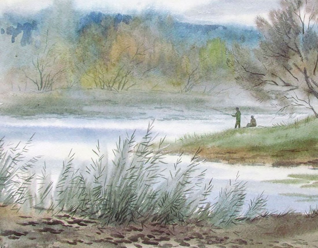 Watercolor painting It's a nasty day Kalebets Valery - 4