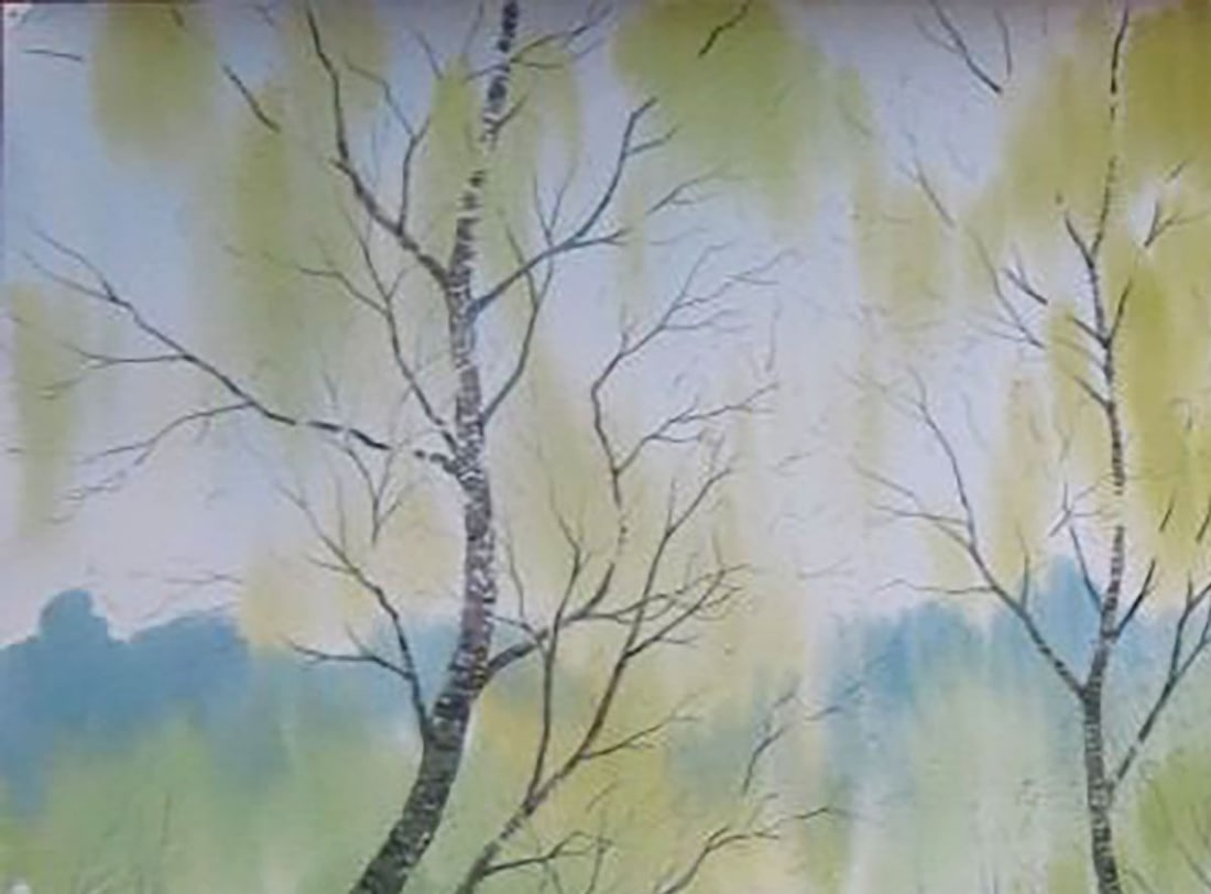 Watercolor painting Forest gave Kalebets Valery - 2