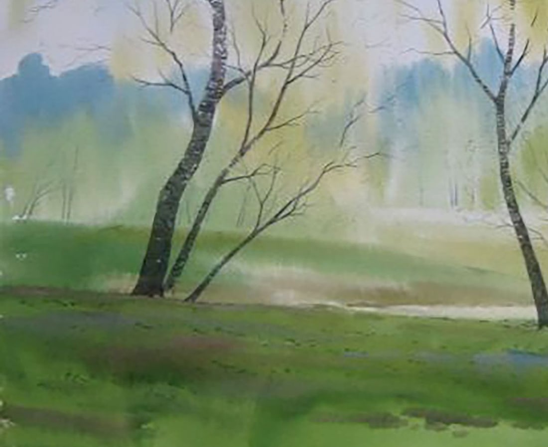 Watercolor painting Forest gave Kalebets Valery - 4