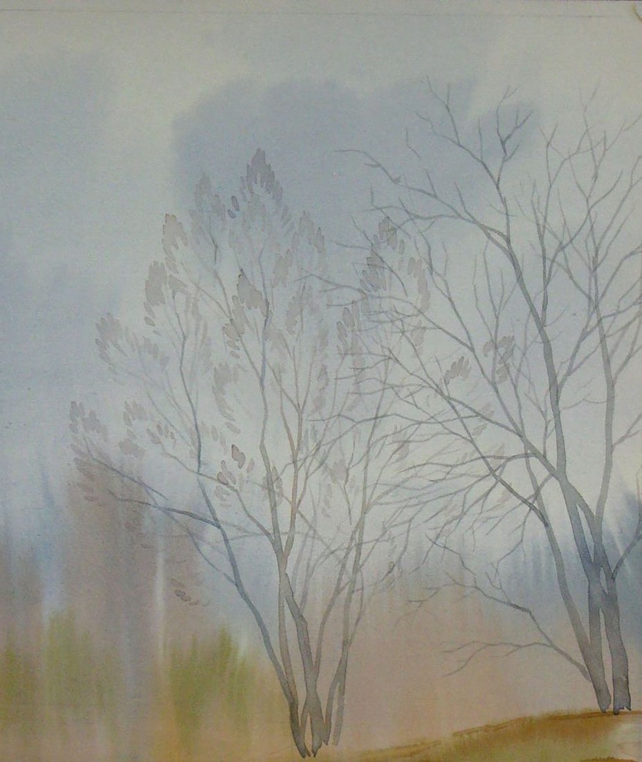 Watercolor painting The last days of autumn Kalebets Valery - 3