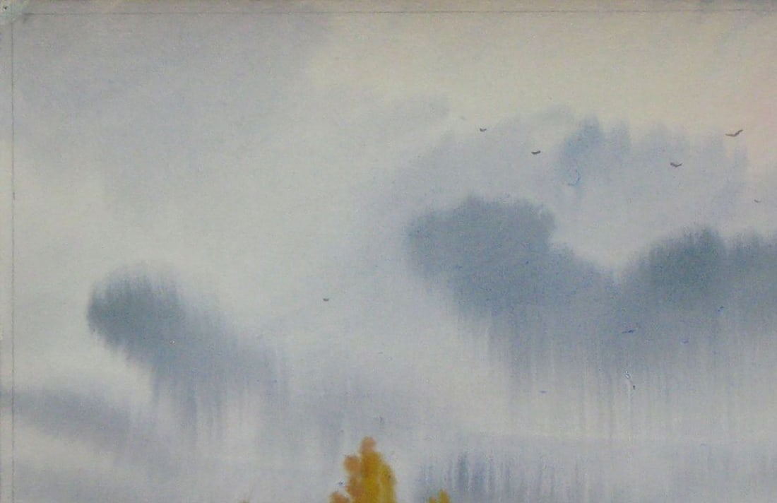 Watercolor painting Rainy weather Kalebets Valery - 2
